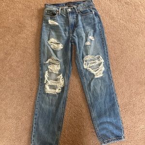 Aeropostale ripped  high rise mom jeans! Used gently